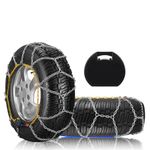 SCITOO HKN110 Snow Chains Quick Easy Installation,Tire Traction Chain For Car Pickup Trucks SUV,Adjustable Universal Emergency Anti-Skid Thickening Tire Chains Width 215 225 235(16" 17" 18")- Set of 2
