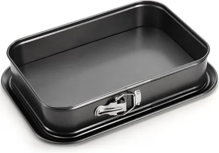 SOUJOY Springform Cake Pan, Non-stick Cheesecake Pan, 14 x 9 Inch Large Rectangle Cake Pan with Removable Bottom, Ice Cream Cake Bakeware, Black