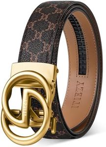 ITIEZY Mens Ratchet Belt Leather Adjustable Belts for Men - 1 3/8" Click Slide Belt for Men Dress Casual, Customizable Fit