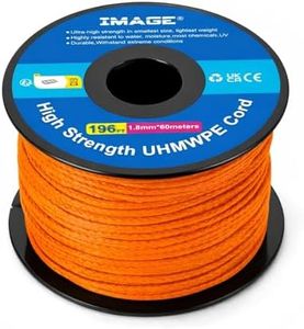 IMAGE Paracord Rope 196ft UHMWPE Braided Throw Line Nylon Cord 1.8mm, 660LB High Strength, Low Stretch, Spliceable Arborist Rope for Tree Work, Hammock, Tarp, Tent, Camping (Orange, 196ft)