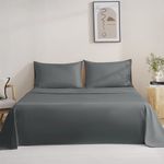 MCO Bedding Full Bed Sheets Set - Soft Bed Sheet Set - Cooling Breathable Bedding Set with 16" Deep Pocket Design (4 Pieces, Full, Dark Grey)