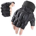 AXBXCX Tactical Fingerless Gloves for Men Motorbike Motorcycle Cycling Hiking Hunting Airsoft Paintball Camouflage Half Finger Gloves Black XL