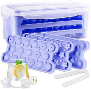 Ice Tray, Ice Cube Trays for Freezer Set Of 3 - Ice Trays for Freezer, Silicone Ice Cube Tray, Silicone Ice Cube Molds, Ice Cube Tray With Lid, Round Ice Cube Mold, Ice Cube Molds For Cocktails