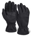 Tough Outdoors Fleece Touchscreen Winter Gloves for Men & Women - Warm & Soft Black Stretch Thermal Driving & Running Glove for Cold Weather