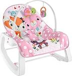 Fisher-Price Infant-to-Toddler Rocker – Pink Critters, baby rocking chair with toys for soothing or playtime from infant to toddler