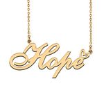 Unique Name Necklace Gold with Heart Customized Jewelry Gifts for Women Hope