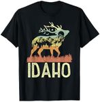 Idaho Retro Mountain Vintage Elk Hiking Men Women Kids Gift T-Shirt