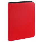 Rayvol Premium 9-Pocket 504 Card Binder, Ringless Trading Card Album Folder - Side Loading Black Page Pocket Binder for TCG (9-Pocket, Red)