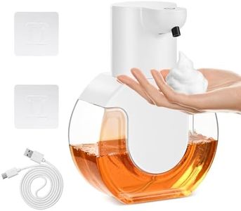 Automatic Soap Dispenser, 420 ml, Wall Mounted, Foam Soap Dispenser, USB Rechargeable Electric Soap Dispenser with Infrared Sensor & 4 Adjustable Levels, IPX5 Waterproof, for Kitchen and Bathroom