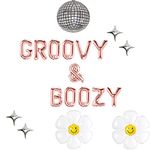 Groovy & Boozy Balloon Banner for Dazed and Engaged Bachelorette Party 60s 70s Retro Bachelotette Birthday Party Decorations