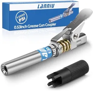 LANNIU Grease Gun Coupler, Strong Lock & Extra Reach Grease Coupler, Heavy Duty 12000 PSI Quick Release Grease Gun Tips, Compatible with All Grease Guns 1/8" NPT Fittings