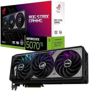 ASUS ROG Strix GeForce RTX 5070 Ti OC Edition 16GB GDDR7 Graphics Card (PCIe 5.0, HDMI/DP 2.1, 3.2-slot, Axial-tech fans, MaxContact design with vapor chamber, phase-change GPU thermal pad, aura sync)