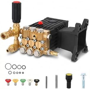 4000 PSI Pressure Washer Pump, Plunger Pump with 1 Inch Shaft, Horizontal Gas Engine Power Washer Replacement Pump, 4.8 GPM, Compatible with Simpson, & More, Includes Accessories