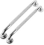 Miluoou 2 PCS Anti Slip Shower Grab Bar Handle, 24 Inch Chrome SUS 304 Stainless Steel Grab Bars of Bathroom Knurled Balance Bar, Safety Hand Rail Support, Handicap Elderly Injury Senior Assist Bath