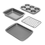 Ecolution Bakeins 4-Piece Toaster Oven Bakeware Set - PFOA, BPA, and PTFE Free Non-Stick Coating - Heavy Duty Carbon Steel