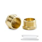 Bwintech 2 Pcs 1/4" Male BSP Thread Brass Male Cap Hex Socket Pipe Plug Fittings Connector for Pipe Connecting Conversion