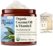 Sky Organics - Organic Coconut Oil & Vitamin E, 16.9 fl oz - Skin & Hair Ultra-Hydrating Oil - Fatty Acids & Antioxidants - Natural, Vegan & Cruelty Free - Skin Care & Hair Care with Exclusive Ebook