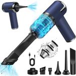 Portable Vacuum Cleaner, Handheld Cordless Vacuum Cleaner 120W, Multifunctional Vacuum with Brush, Flat Wide Mouth, Lightweight Hand Vacuum for Car, Pet Hair 6000Pa Mini Vacuum Cleaner - Navy