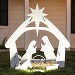 Best Choice Products 4ft Christmas Holy Family Nativity Scene, Outdoor Yard Decoration w/Water Resistant PVC