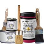 Deluxe Starter Kit, Cerise 53: Retique It by Renaissance Chalk Furniture Paint Deluxe Starter Kit - 32Oz Paint/13Oz Clear Wax/4Oz Dark Wax/2" Paint Brush/1.5" Wax Brush/1" Detail