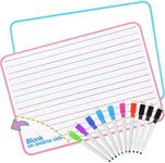 Dry Erase Board, Small White Board with 10 Markers for Students Learning Writing, Double Sided Lapboard (9 X 12 Inch), 2 Pack by AGPTEK