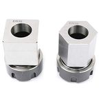 Fransande ER32 Collet Chucks Block Set of 2 Square and Hex Workholding Holder for CNC Lathe Engraving Machine