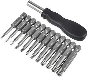 Torx Head Screwdriver Bit Set,DanziX 12 Pack Hex Shank Steel 6 Point Screwdriver Tool Kit with 1 Pack Handle