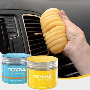 TICARVE Cleaning Gel for Car Putty Car Cleaning Auto Gel Detail Tools Car Interior Cleaner Universal Dust Removal Gel Car Vent Cleaner Keyboard Cleaner Blue Yellow (2Pack)