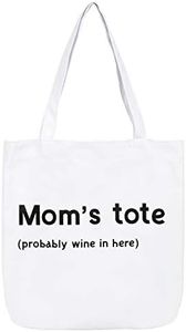 Enesco 6006264 Our Name is Mud Mom's Tote Parentheses Cotton Reusable Grocery Bag, 15 Inch, White