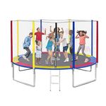 Shopster GS 10 Feet Fitness Jumper Trampoline Bouncy with Safety Net (Capacity Upto 175 kgs), Cushioned Poles, Jumping with Ladder, Sturdy Frame for Kids & Adults Indoor & Outdoor Heavy Duty (10 ft)