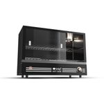 KRISP Electric Patties Hot Case with Sliding Door | Commercial Food Warmer Oven for Bakery, Fast Food Counter | Buffet Oven for Puff Warmer Machine for Shop | 48 Litre Capacity (Black) 700 Watts