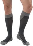 JOBST Sport Compression Socks, 20-30 mmHg, Knee High, Mediume, Black/Grey