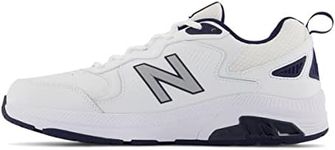 New Balance Men's 857 V3 Casual Comfort Cross Trainer, White/Navy, 11 XX-Wide