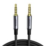 UGREEN 3.5mm Audio Cable Braided 4-Pole Hi-Fi Stereo TRRS Jack Shielded Male to Male AUX Cord Compatible with iPhone, iPad, Samsung Phones, Tablets, Car Home Stereos, Sony Headphones, Speaker, 3FT