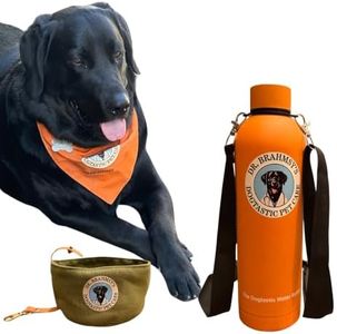 Dr. Brahmsy's Wander Flask - Portable Dog Water Bottle with Bowl, 25 oz