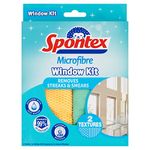 Spontex Microfibre Window Kit, 2 Wipes