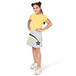 YouGotPlanB Girl's Above Knee Printed Star Skater Skirt & Top Set with Attach Inner Shorts | 100% Cotton | Soft & Breathable Fabric | No-Mark Elastic | 10-12 Year | Casual Wear |Combo Set Skirt & Top