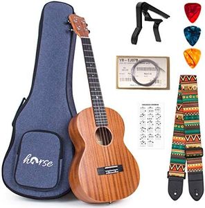 Baritone Ukulele, 30 Inch Professional Musical Instrument Ukelele for Adults Horse Uke Beginner Kit W/Gig Bag Strap OEM Strings Hawaiian Guitar Ukalalee Yukalalee Ukalele Yukelele