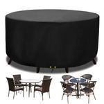 Funshot Round Garden Furniture Set Covers Waterproof, Large Garden Table Cover Round, 420D Oxford Outdoor Circular Patio Table Set Cover, Round Furniture Cover Windproof, Anti-UV, Ø 230x90cm