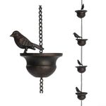 Bird Rain Chains, Rain Chains For Downspouts Rain Chains For Outside Rain Chains For Gutters Outdoor Decorative Hanging Chain Movable Hanging 12 Birdbaths Rain Catchers