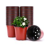 VIVOSUN 100pcs 4 Inch Planter Nursery Pots, Plastic Pots for Flower Seedling