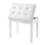 SONGMICS Piano Bench with Padded Cushion and Storage Compartment for Music Books, Vanity Stool, Tufted Wooden Piano Seat, 13.8 x 22 x 19.5 Inches, White ULPB55WT
