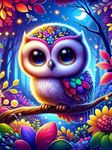 Modern Merch Diamond Art Birds, Night Owl Diamond Dots for Adults, Jewel Art Painting Kits, Gem Arts and Crafts for Adults, Round Drill 12x16