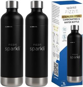 Fizzit Spärklï Carbonated Water Soda Maker with Stainless Steel Bottle Included,Dishwasher Safe (SSB-B-2PK-FBA)