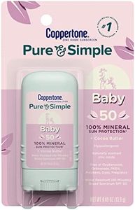 Coppertone Pure and Simple Baby SPF 50 Sunscreen Stick, Zinc Oxide Mineral Sunscreen, Baby Sunscreen Stick, Face Sunscreen, 0.49 Oz