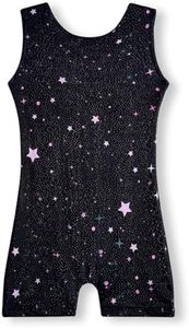 MYQFF Gymnastics Leotards for Girls 3T 4T 3T-4T Toddler Kids Shiny Stars Tumbling Outfits Biketards Unitard