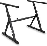 Heavy Duty Folding Keyboard Stand - Sturdy Reinforced Z Design w/Adjustable Width & Height, Foam Padded Arms, Digital Piano Stand, Fits 54-88 Key Electric Pianos & Used for Travel & Storage - Pyle