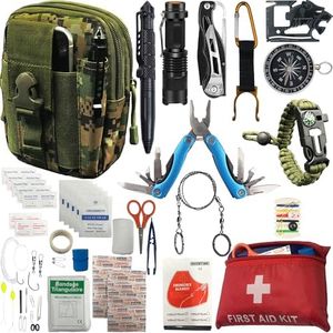 Emergency Survival kits, 65 pcs in 1 Survival Gears with First Aid Compass Knife Tactical Tools Cool Gadgets for Outdoor Camping Hiking Biking Home Gifts Ideas for Men Husband Boyfriend Dad Father Boy