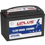 UPLUS 12V 100Ah LiFePO4 Lithium Battery, 1280Wh LFP12100 Deep Cycle Batteries with 100A BMS, for Solar System, RV, Camper, Trolling Motor, Marine, ect