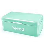 P&P CHEF Bread Box(16.5’’ x 9’’), Teal Bread Bin For Kitchen Counter, Storage Loaf/Doughnut/Cake/Biscuit/Baked Goods, Sturdy Handle & Air Holes